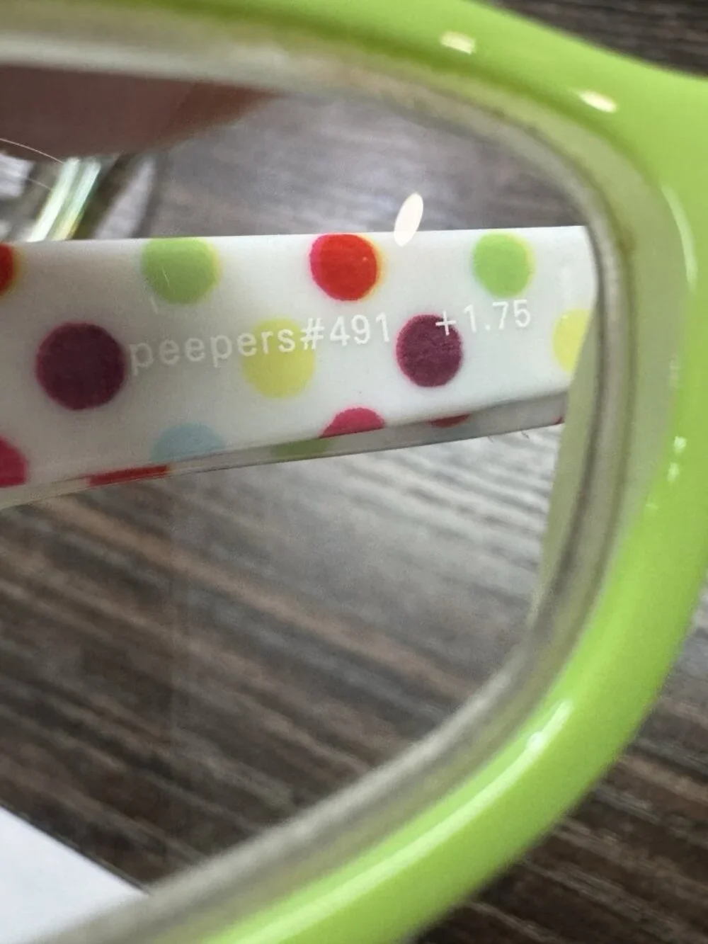 Peepers 491 Rectangle Green Reading Glasses Power +1.75